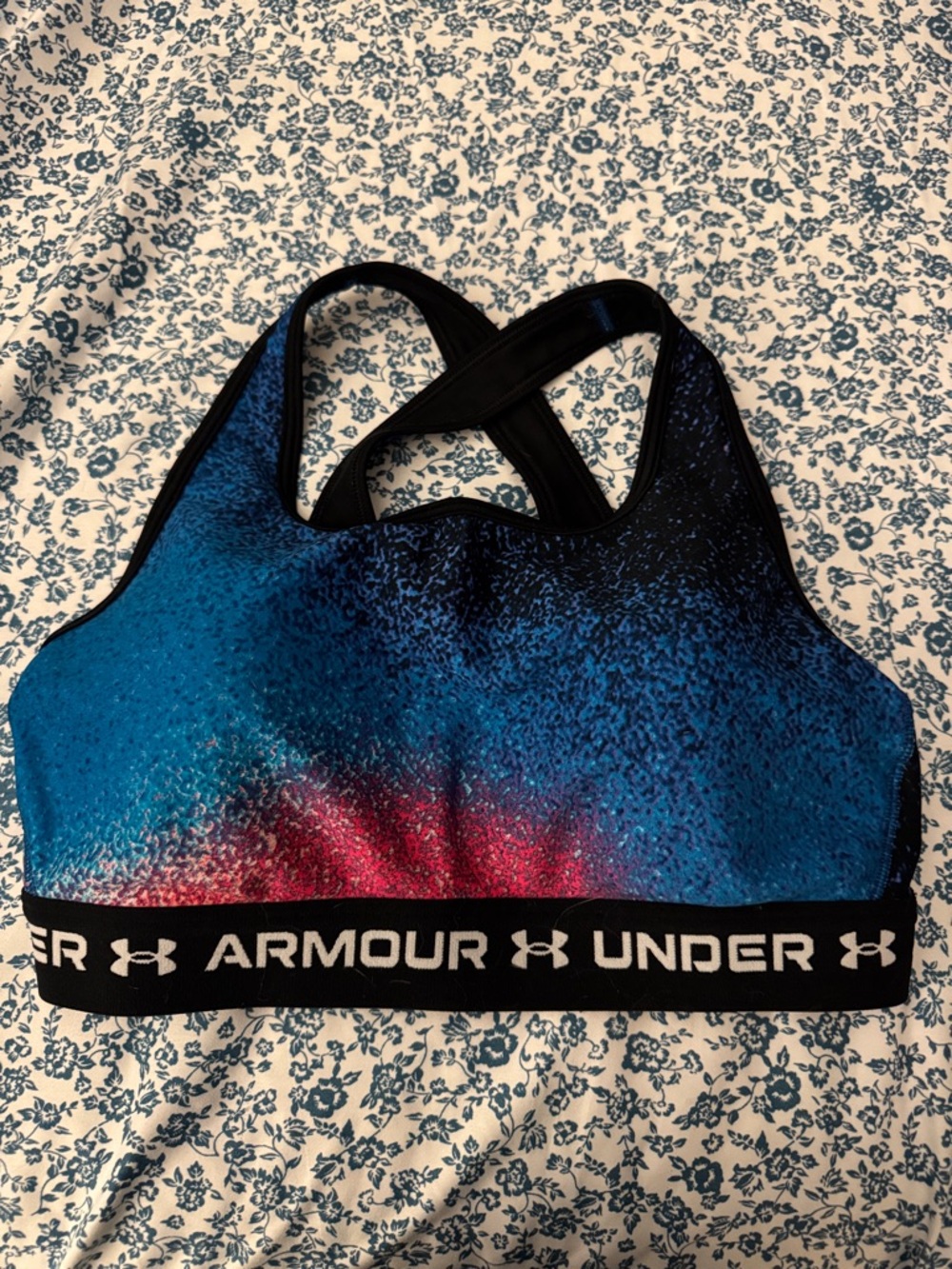 Under Armour Blue to Pink Gradient Racerback Sports Bra